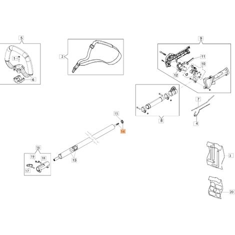 Albero trasmissione Di 7 mm ORIGINALE OLEOMAC per unita' motore BC300D 61280312