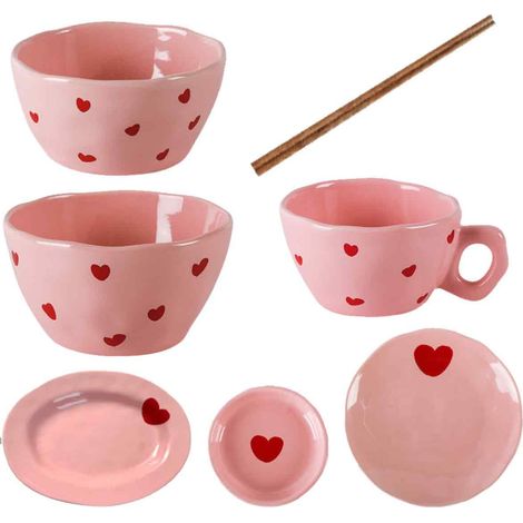 Service de table en céramique de la série Hand Peading Pattern et Tender Love, vaisselle de grande valeur pour la maison, plats à riz (1/5)