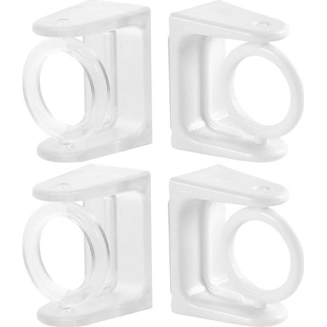 VOSAREA Lot de 4 supports de barre de douche sans perçage, adhésif puissant, matériau ABS, conception rotative flexible pour petites surfaces (1/5)