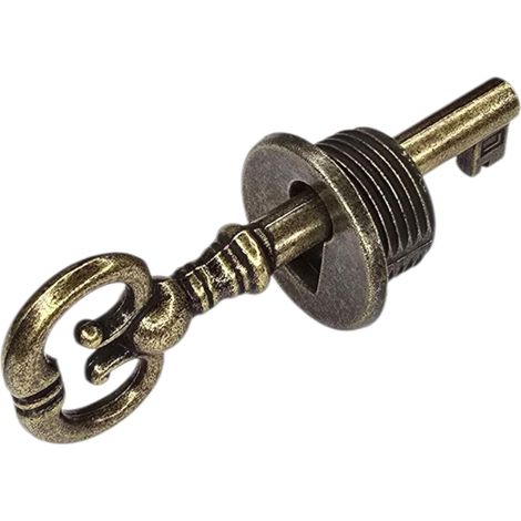1x Clé + entrée de clé 25 mm serrure meuble zamac brun meuble DIY verrou restauration rénovation (1/5)