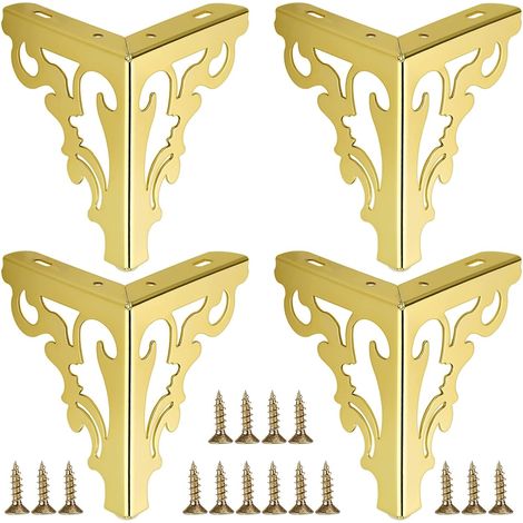 Lot de 4 pieds de canapé modernes en métal de 15 cm pour meubles de canapé, meubles de canapé, meubles à monter soi-même, pieds de remplacement pour meuble TV, ottoman, placard, doré (1/5)