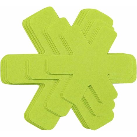 ZVD Set de 12 y 3 protectores de sartenes de diferentes tamaños para evitar rayones, separar y proteger las superficies de tus utensilios de cocina (verde) (1/4)