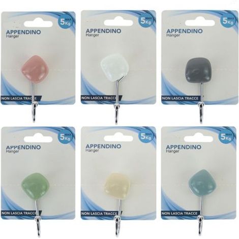 Cleafe - Gancio Appendino Adesivo Appendiabiti Parete Casa Cucina Bagno Tondegginte Colorato 10803 -