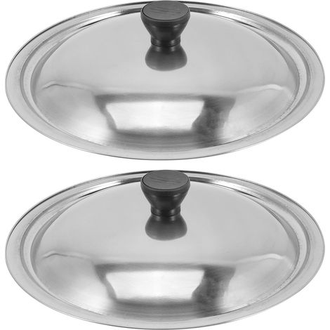 Lot de 2 couvercles de poêle étanches en inox, résistants aux brûlures et adaptés aux poêles de campagne