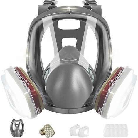 Wiederverwendbare Vollgesichtsmaske – 6800 Atemschutzmaske für Vollgesichtsabdeckung, geeignet zum Malen, zum Schutz vor Staub, Chemikalien, Formaldehyd, zum Polieren und Färben (1/5)