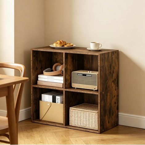 Meuble rangement 4 cases 59,6 cm bois rustique OKMYHOME (1/5)