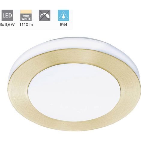 Plafoniera Moderna Led Carpi Acciaio Ottone Spazzolato 3 Luci Led Integrato 3,6W (1/5)