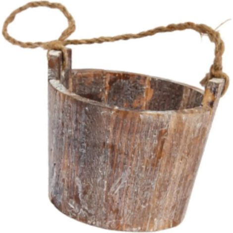 Pot de fleurs suspendu en bois avec corde design rustique pour (1/5)