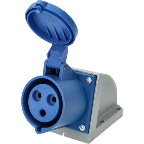 Jandei - Conector de potencia industrial 32A 2P+E 6H Hembra Pared Recto 200-250Vac IP44