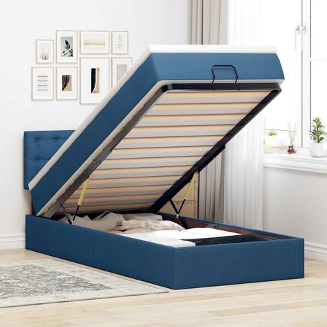Teenpull – Ottomane Bett mit Matratze & LEDs Blau 100x200 cm Stoff (1/5)