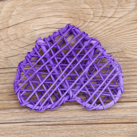 Lot de 6 boules décoratives en rotin en forme de cœur à faire soi-même, pour décoration de mariage ou de fête (violet) (1/5)
