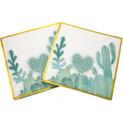 lot De 40 Serviettes En Papier Colores-serviettes De Table Cow-serviette De Table En Feuille De Cactus, Dcoration De Table, Runion De Famille (1/5)