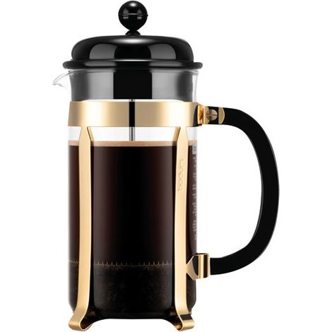 Cafetière à piston BODUM 1918-17-01-1 1 L 8 tasses Noir et Doré (1/2)