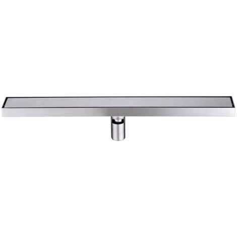 Caniveau Douche 60 cm, Panneau 2 en 1, avec Siphon et Filtre pour Salle de Bain Rectangulaire