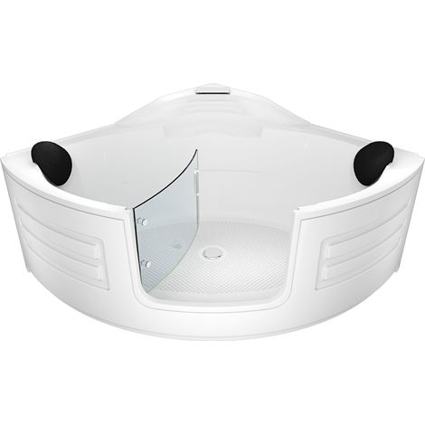 Pool Badewanne Eckwanne Wanne S70 150x150cm mit Tür Walk-in-Pool