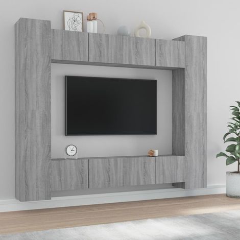 Ensemble de meubles TV 8 pcs pour Salon - Armoire TV Sonoma gris Bois d'ingénierie BV465242 - BonneVie (1/5)