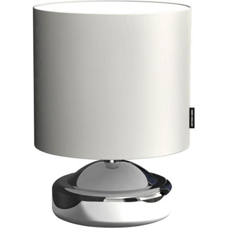 Elegante Designer-Tischleuchte Chrom/Schirm weiß ANTONIO MIRO, Höhe 27cm (1/2)