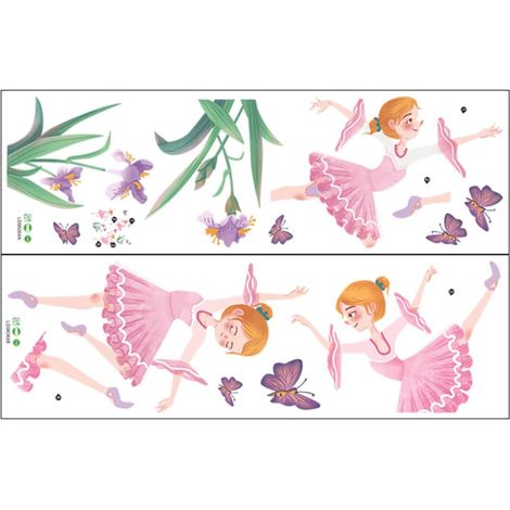 Lot de 2 stickers muraux décoratifs pour chambre de fille (1/5)