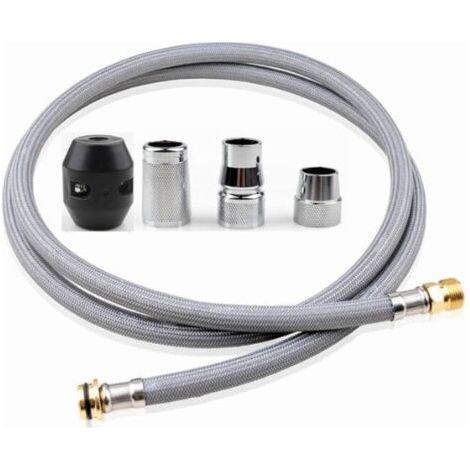 Tuyau flexible pour robinet de cuisine – Longueur 50 pouces – Nylon et métal – Compatible modèles Grohe K4, K7, Bridge, Ladylux (1/5)
