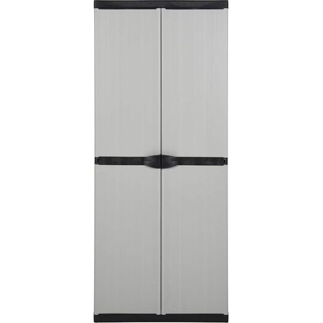 Maison Exclusive - Armadietto da Giardino con 3 Ripiani Grigio e Nero 68x40x168 cm (1/5)