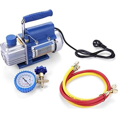 Kit de bomba de vacío de 220 V y 150 W para aire acondicionado/refrigerador con tubo de manómetro. (1/5)