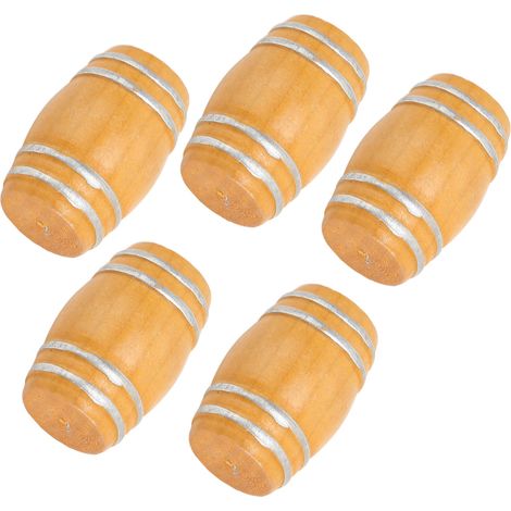 5-teiliges Miniatur-Bierfass-Modell aus Holz im Vintage-Stil (Maßstab 1:12) für Puppenhäuser (1/5)