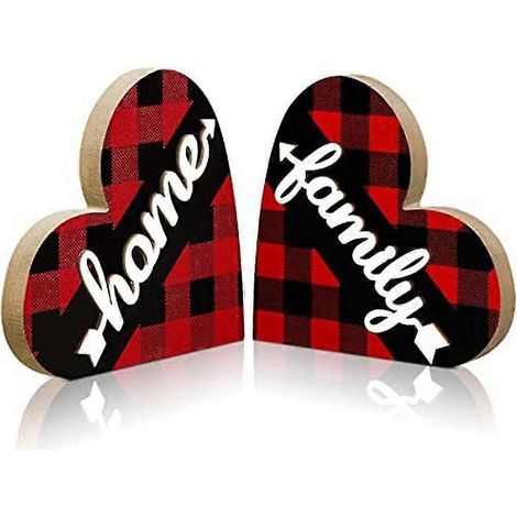 Décoration de table rustique en forme de cœur pour la Saint-Valentin, panneau en bois en forme de cœur, idéal pour la décoration de Noël (voir photo). (1/5)