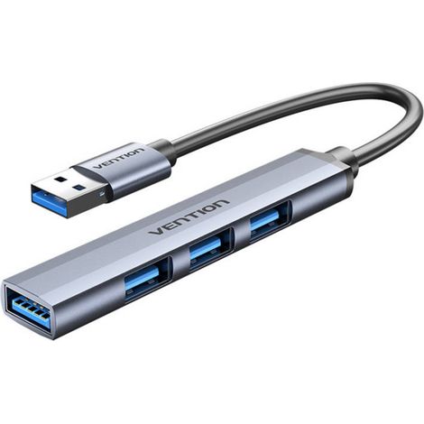 Vention USB 3.0 to USB 3.0/USB 2.03 Mini Hub 0.15M Gray Metal Type