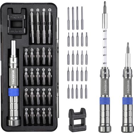 WORKPRO Tournevis de Précision 26 pièces, Kit Tournevis de Précision, Tournevis Magnétique pour Réparation Électronique - PC, Ordinateur Portable, Téléphone, Lunettes, Tablette, Montre