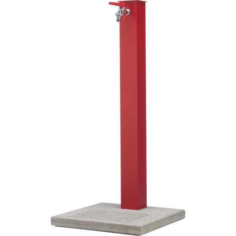 Fontana da Giardino con Rubinetto e Base in Cemento Belfer 42/QBM Rosso (1/5)