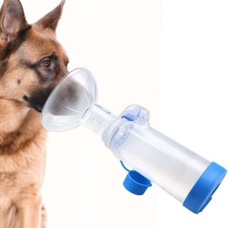 Inhalateur portatif pour animaux de compagnie avec chambre aérosol pour chats ou chiens, avec indicateur de respiration et masque exclusifs (1/4)