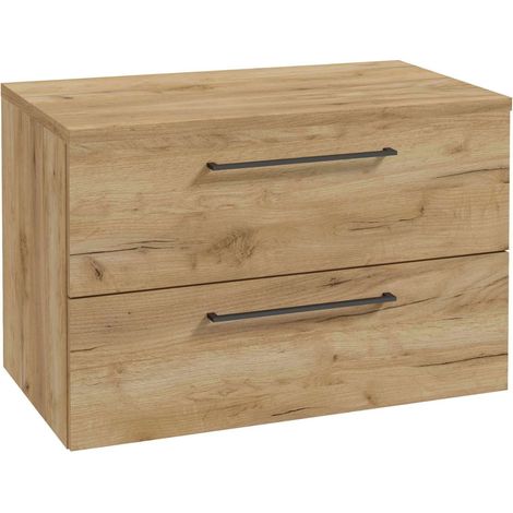 kielle Vega - Mueble con encimera de lavabo 80x50x46 cm, roble dorado 50018S811