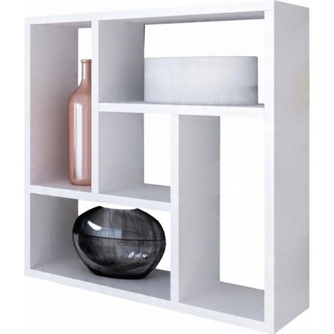 Bücherregal Molly weiß Hängeregal für Wohnzimmer Büro Studio MK (1/3)