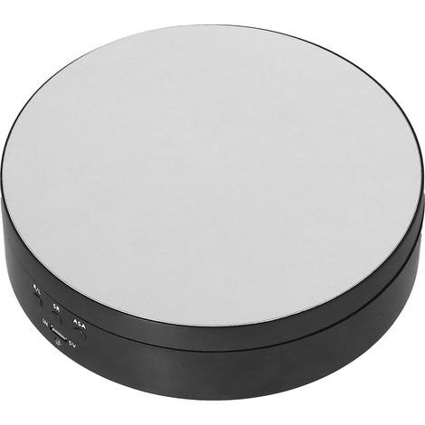 Plateau tournant motorisé 138mm avec 3 vitesses réglables, support pour bijoux alimenté par USB, noir (1/5)