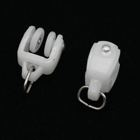 Accessoires pour tringle à rideaux de 12 mm : poulies, roulettes, rails de guidage, rails courbes, crochets, boucles, accessoires pour tringle, roulettes (30 pièces) (1/5)