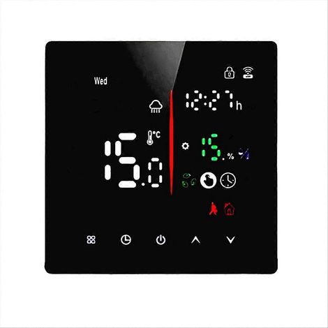 Thermostat intelligent WiFi, thermostat programmable compatible avec les radiateurs électriques 16A, commande vocale (via Home&B). (1/5)
