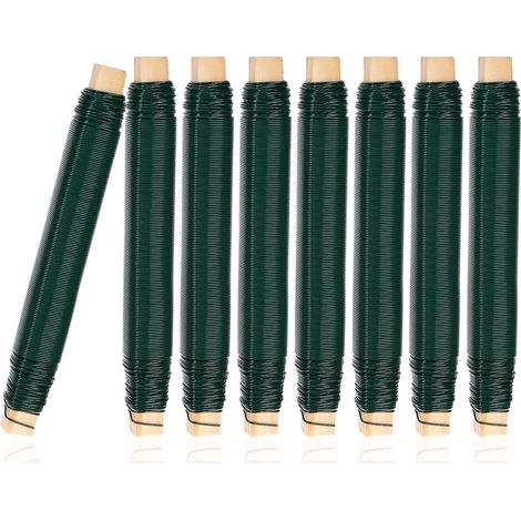 Kit 8 Bobines de Fil à Lier pour Jardin sur Supports Bois 35m, Épaisseur 0.7mm - Avec 8 Enrouleurs en Bois Pour Tuteurage, Loisirs Créatifs (1/5)