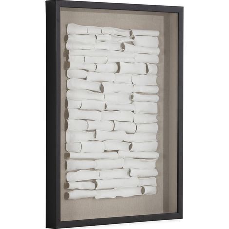 Tableau mural en relief contemporain - Noir, crème et blanc (1/5)