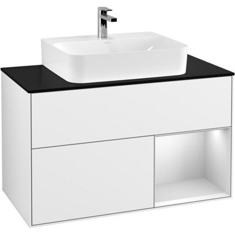 V&B Waschtischunterschrank Finion 100, Pl b m, Rg r wh. m Lac, glo wh. Lac (1/2)