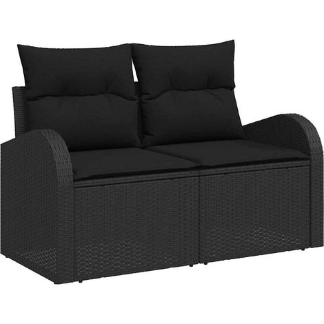 Maison Exclusive - Gartensofa mit Kissen Schwarz 124 x 62 x 69cm