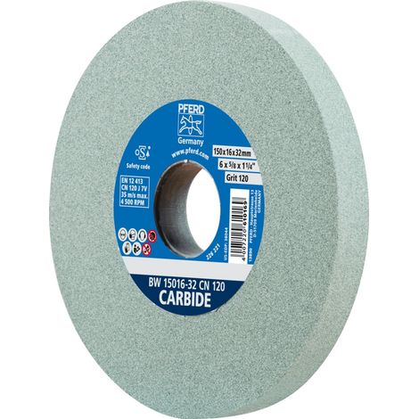 PFERD TOOLS Schleifbockscheibe Ø 150x16 mm Bohrung-Ø 32 mm SiC120 für harte Materialien z.B. Hartmetall (1/4)