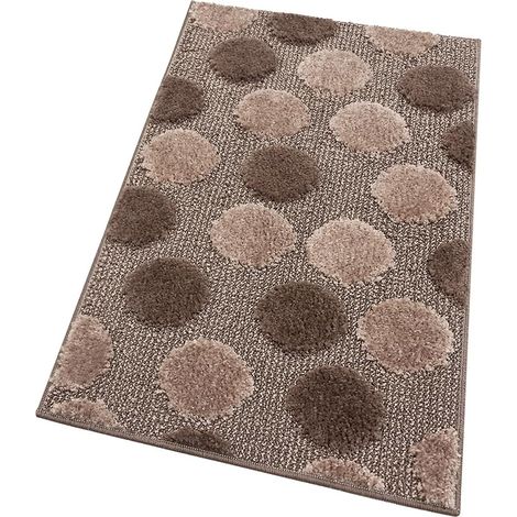 Tappeto Bagno Camera Antiscivolo Shaggy Moderno Scendi Doccia Assorbente 100% Made In Italy Marrone - 50x80 cm