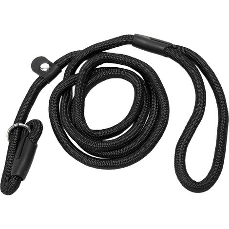 Laisse boucle chien corde tressée super douce Nylon robuste chiens chiots plein air noir (1/5)