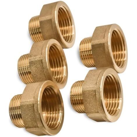 Lot 5 connecteurs NPT en laiton, filetage extérieur 3/4 pouces vers filetage intérieur 1 pouce, raccord plomberie durable