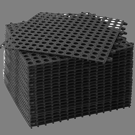 Lot de 24 Dalles Drainantes Grises Emboîtables en PVC, 30 x 30 cm (1/5)