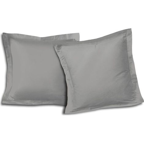 Kissenbezüge 63 x 63 cm, 100 % Baumwolle, 2er-Set, Hellgrau, weich, atmungsaktiv und pflegeleicht (1/5)