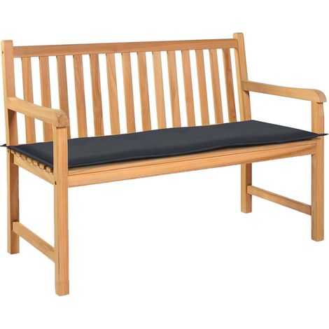Cuscino per panca da giardino in tessuto antracite 120x50x3 cm DEC021551