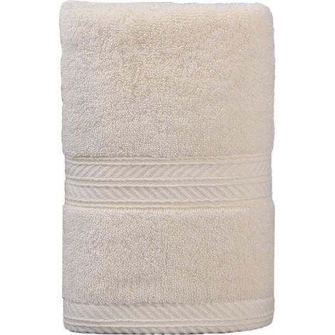 Lot de 2 serviettes de toilette épaisses et absorbantes en coton doux, respectueuses de la peau, blanches. (1/5)