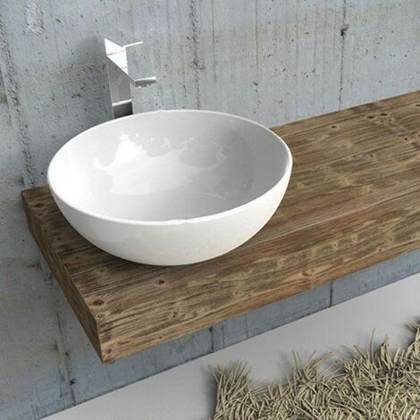 Mensola per lavabo in abete rustico con misure a scelta personalizzabili fino a 40 cm Profondità 36 cm Spessore (1/5)