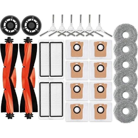 Accessoires pour aspirateur robot L20 Ultra : brosses latérales principales en caoutchouc, lingettes de nettoyage, filtres, sac à poussière de rechange (1/5)